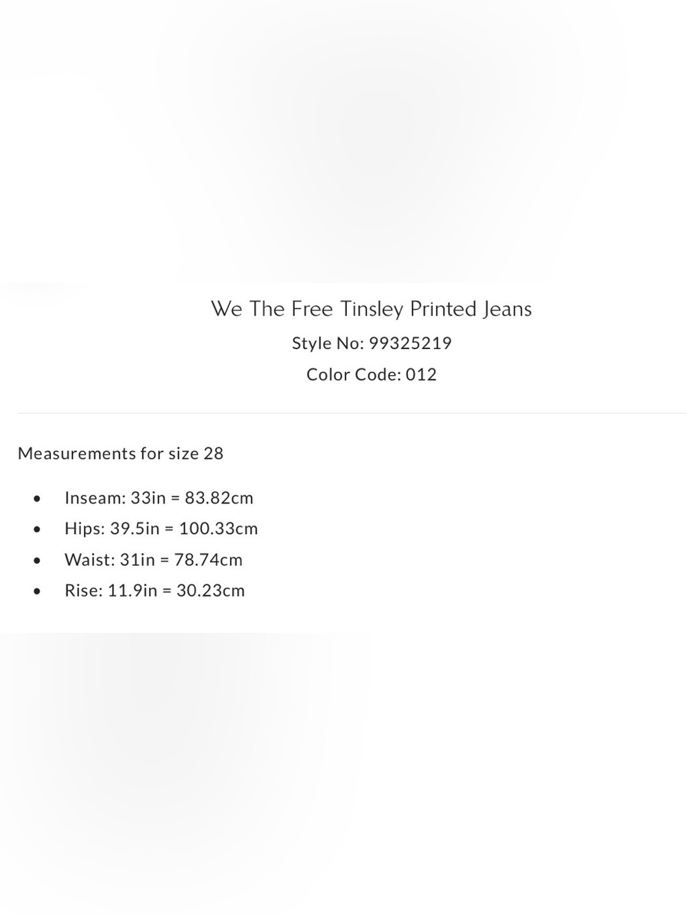 NWT Free People 29 We the Free Tinsley Printed Jeans in Illusions Heirloom Ivory - Picture 8 of 9